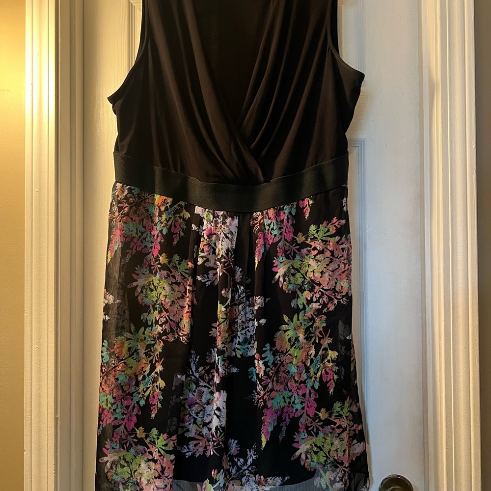 Lane Bryant Floral Black Sleeveless Dress size 24